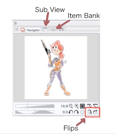 Mirror your Clip Studio Paint image in the Navigator panel