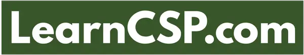 LearnCSP logo, white on green