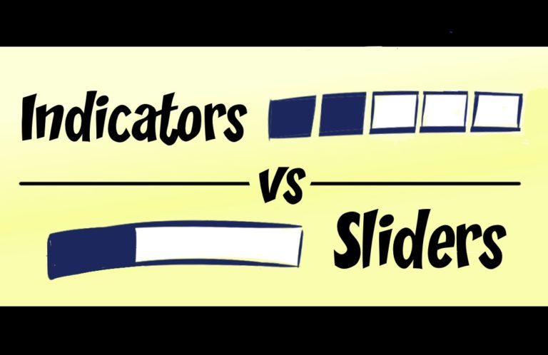 Indicators versus Sliders