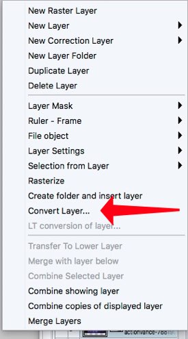 Convert Layer menu option