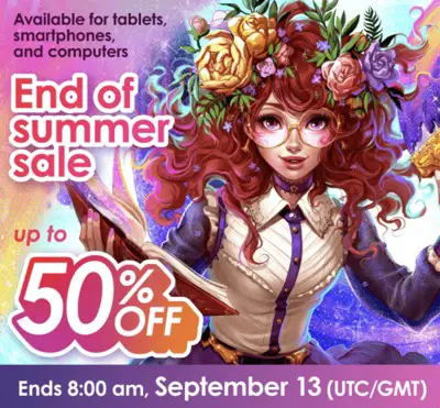 Clip Studio Paint end of summer 2022 sale