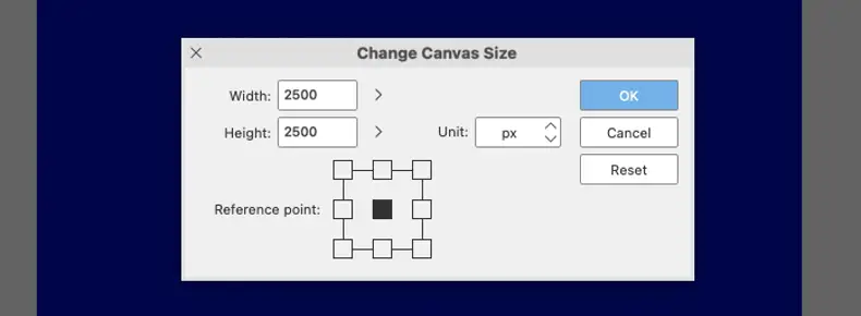 Change Canvas Size header image