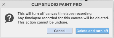 This is the warning window that pops up when you try to end a timelapse.  CSP gives you one last chance to change your mind.
