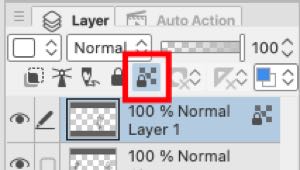 The Lock Transparent Pixels tool in Clip Studio Paint