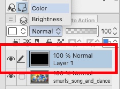 Set Layer Properties to Color to turn the under layer black and white