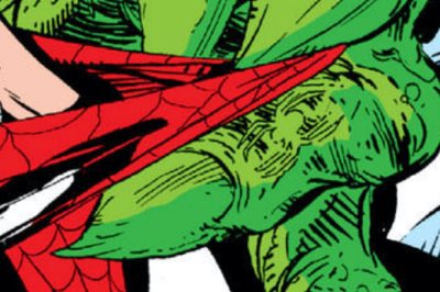 Hidden spider on Lizard's finger on cover of Amazing Spider-man #313