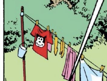 Closeup on more Felix the Cat laundry