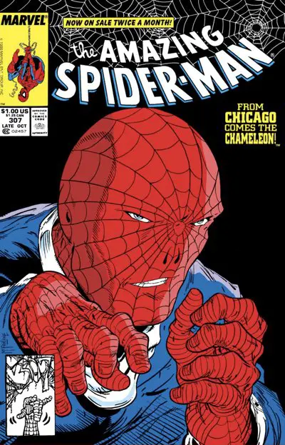 The Amazing Spider-Man #307 cover by Todd McFarlane featuring The Chameleon