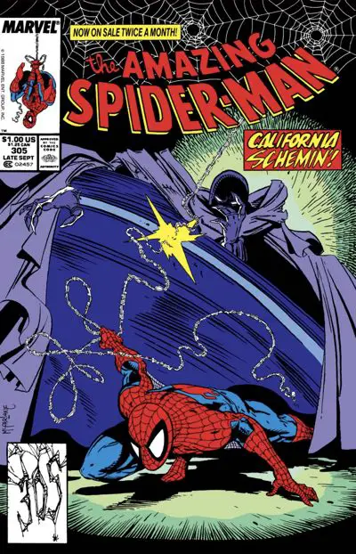 Cover to The Amazing Spider-Man #305 by Todd McFarlane with The Prowler