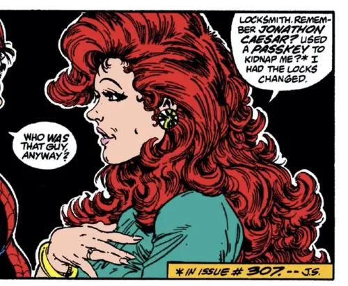 Mary Jane reminds Peter Parker of the time she was kidnapped and held hostage in her own building