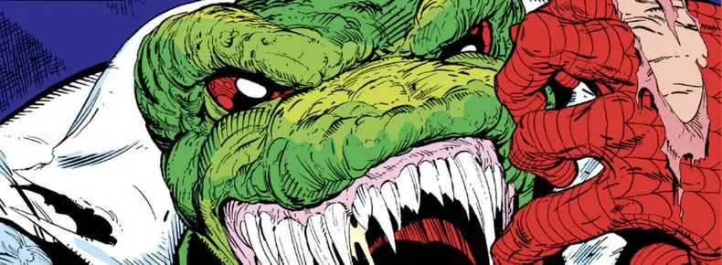 Detail from the Amazing Spider-Man #313 cover featuring the Lizard by Todd McFarlane