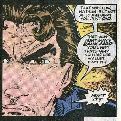 Peter Parker is cramped into this panel by Todd McFarlane