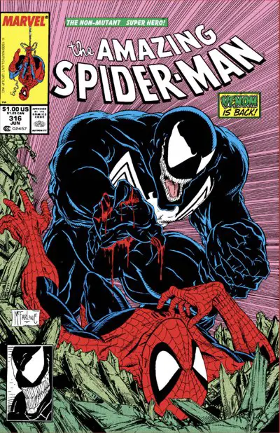 The Amazing Spider-Man #316 cover by Todd McFarlane featuring Venom