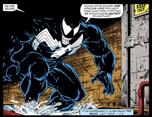 Venom stalks the shadows sewer tunnels