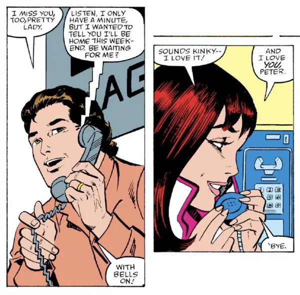 Peter's phone call with Mary Jane is kinky