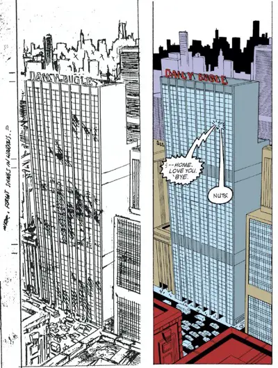 The Daily Bugle building by Todd McFarlane and Bob McLeod
