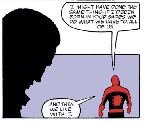 Spider-Man tells Cassady that he has to live with his decisions.