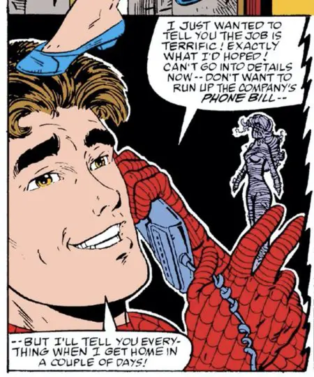 Peter Parker shapes his webbing into a Mary Jane voodoo doll