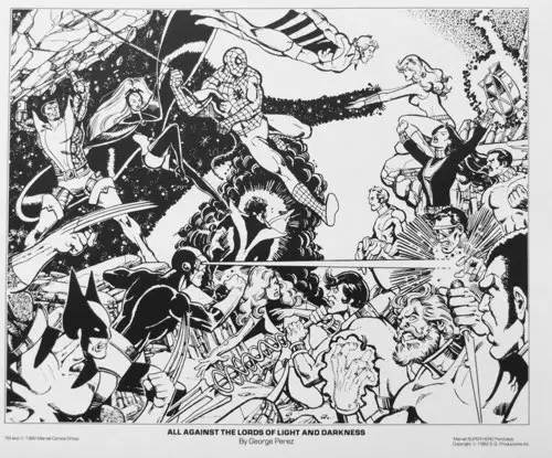 George Perez Marvel Team-Up piece with Spider-Man