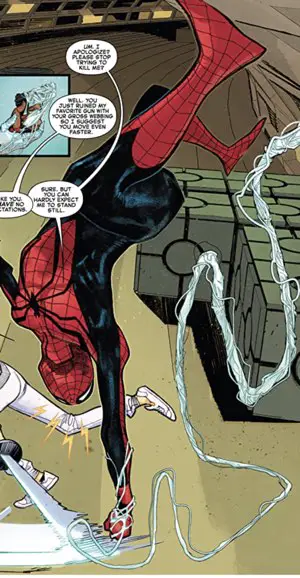 Sara Pichelli from "The Amazing Spider-Man" (2021) draws spaghetti webbing