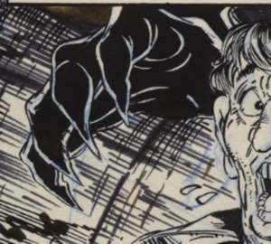 Todd McFarlane's original art for this splash initially showed Venom's thumb standing out more