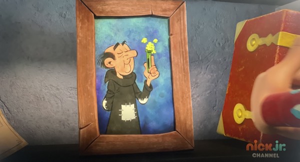 Gargamel's framed portrait of himself.