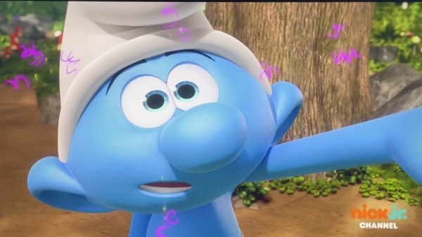 Scaredy Smurf breaks free of his hypnosis