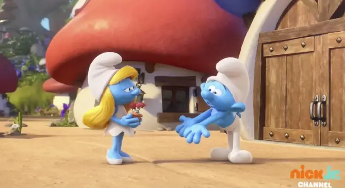 Hefty and Smurfette in "Who Nose?"
