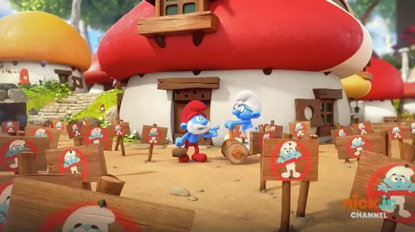 Papa Smurf and his Keep Away signs