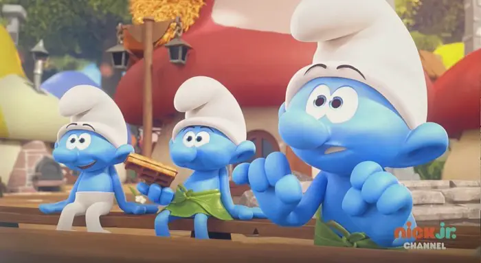 The Smurfs eat Waffles during the "The Makeover" episode