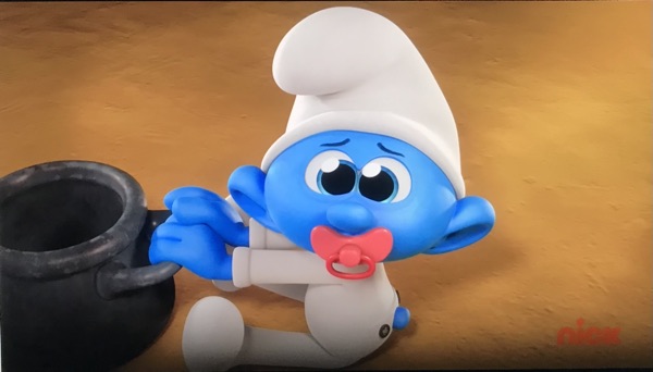 Baby Smurf's big eyes